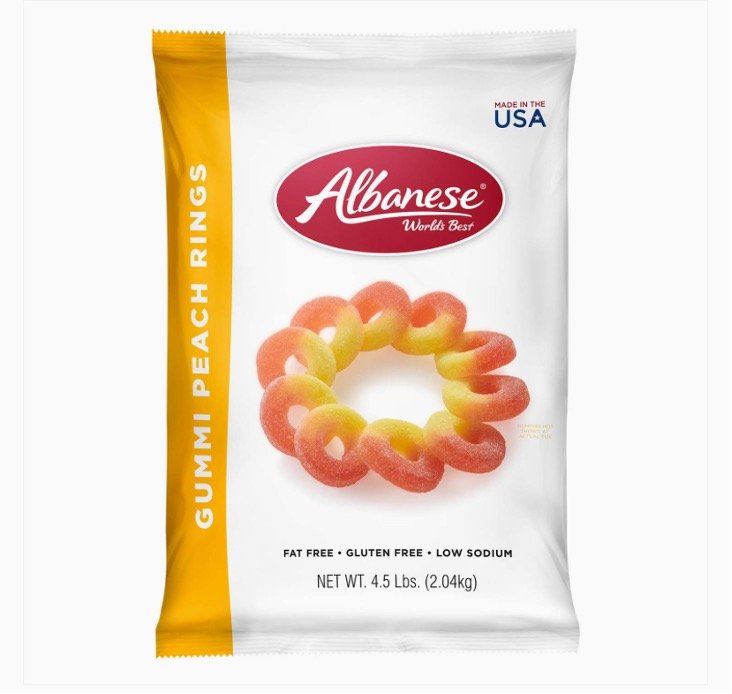 Albanese World\\\'s Best Gummi Peach Rings, 4.5lbs of Candy