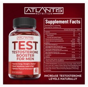 Atlantis Nutrition Testosterone Booster For Men Gummies supplement