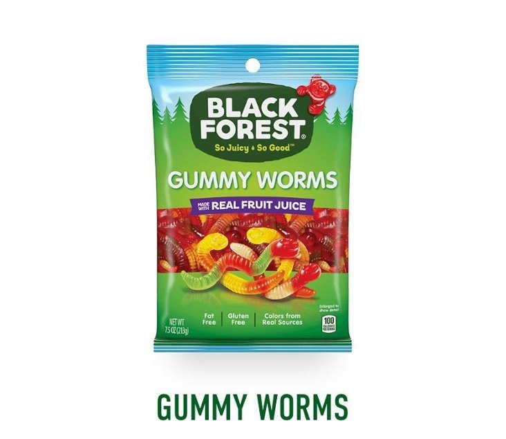 Black Forest Gummy Worms Candy, 5 Pound Bulk Bag