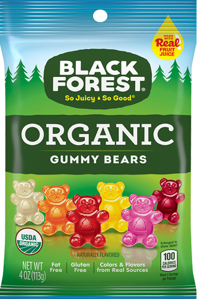 Black Forest Organic Gummy Bears Candy, 0.8 Ounce Pouches