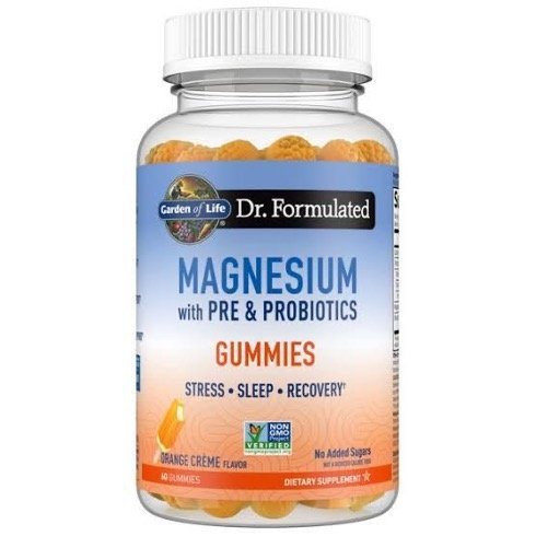 Garden of Life, Dr Formulated 400mg Magnesium Citrate Supplement with Prebiotics & Probiotics for Stress, Sleep & Recovery – Vegan, Gluten Free, Kosher, Non-GMO, No Added Sugars – 60 Peach Gummies