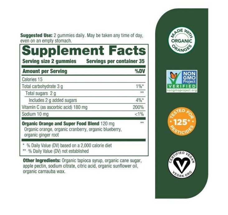 MegaFood C Defense Daily Immune Support Gummies facts