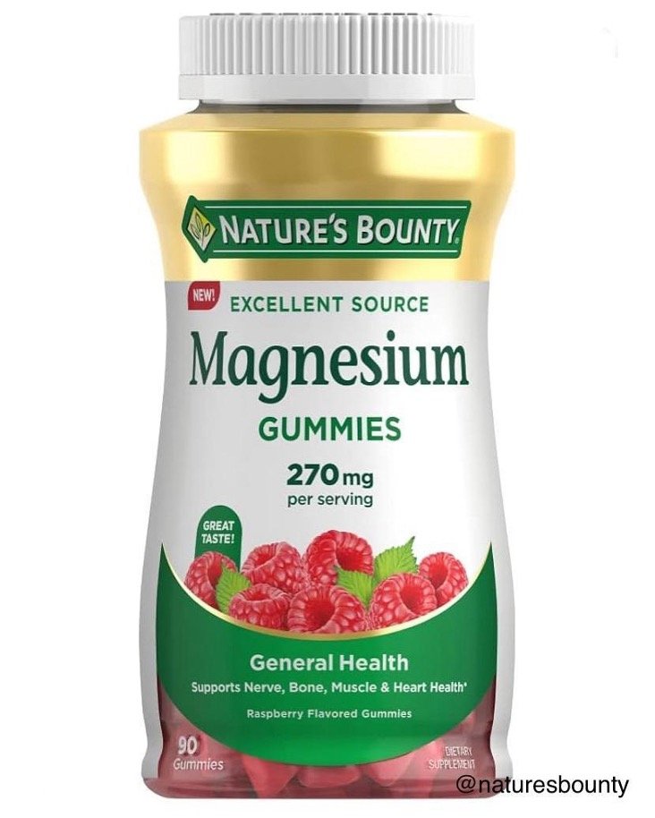 Nature\'s Bounty Magnesium Citrate Gummies for Adults, Supports General Health, Bone, Nerve, Muscle & Heart Health Support, 270mg per Serving, Vegan, Non-GMO