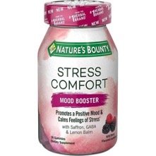 Nature\'s Bounty Stress Comfort Mood Booster, Stress Gummies, Positive Mood Support, Wild Berry Flavored