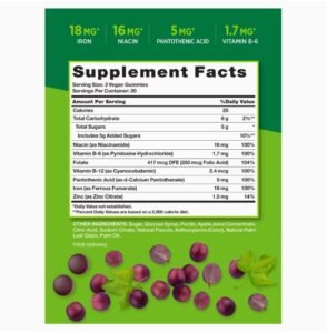 Nature’s Truth Iron Gummies supplement