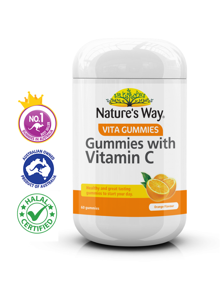 Nature’s Way Vitamin C Gummies, Support Immune Health*, Antioxidant, 250 mg per 2-gummy Serving, Orange Flavored, 120 Gummies (Packaging May Vary)