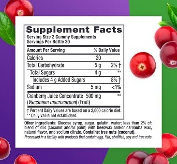 Vitafusion Cranberry Gummies supplement